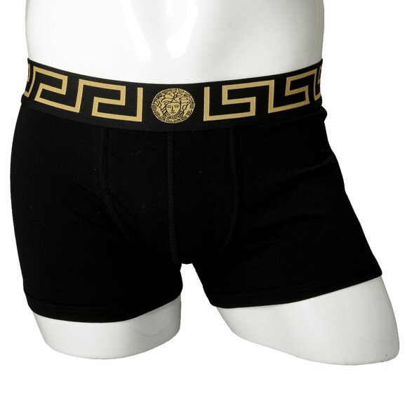 Versace Men's Black/Gold Low Rise Trunk Underwear Versace Sz 7 US XL IT 54 - Picture 1 of 6